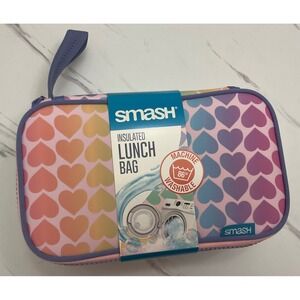 Smash Insulated Lunch Bag Rainbow Heart Machine Washable Zip 33660 New